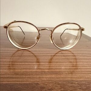 Luxottica "Roseburst" gold electroplated eyeglasses frames size 135 Italy vin